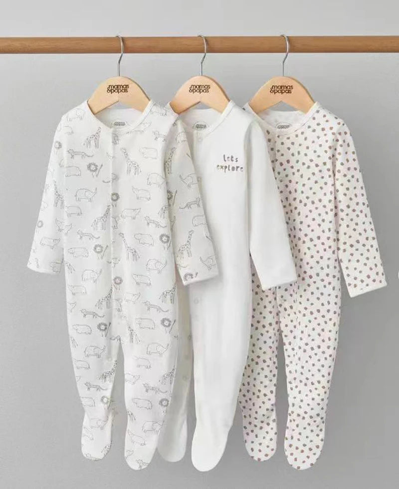 100% Cotton 3 Pcs Boys/Girls Romper Pajamas Jumpsuit