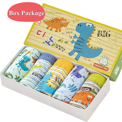 5-Pack Boys Cotton Underwear Toddler Dinosaur Briefs