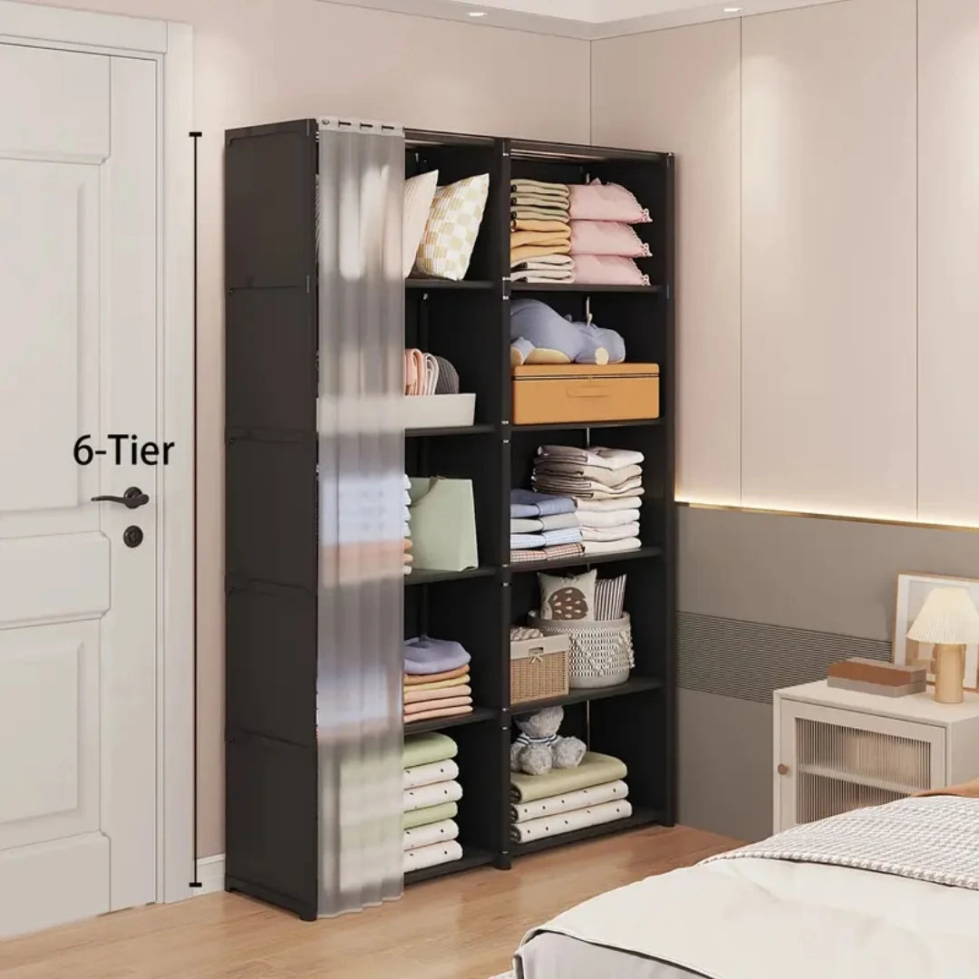 Wardrobe Closet Dustproof Storage Rack Organizer Container