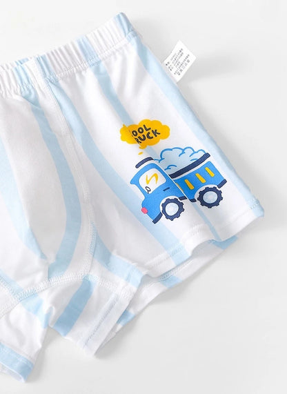 4PCS Boys Comfort  Antibacterial Underwear Cool Breathable