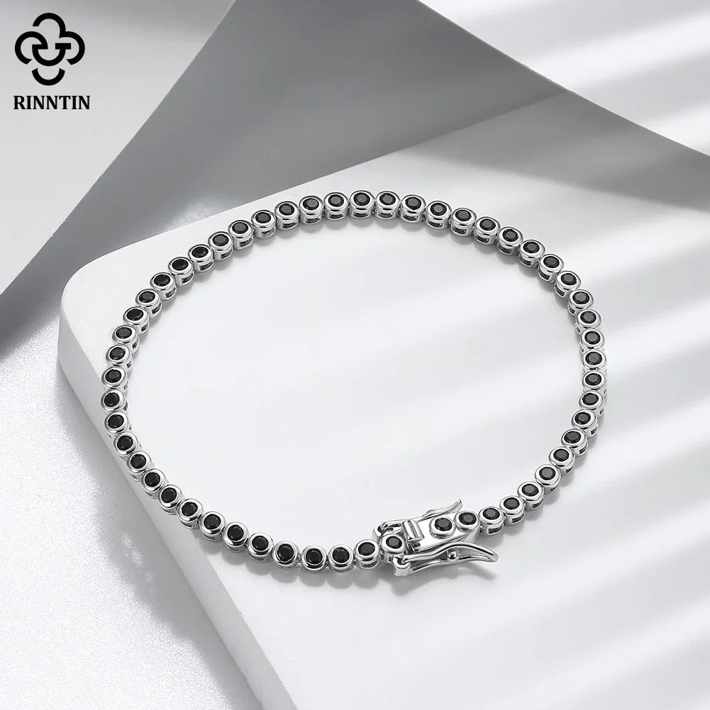 Shiny Tennis Bracelet Sterling Silver Cubic Zirconia