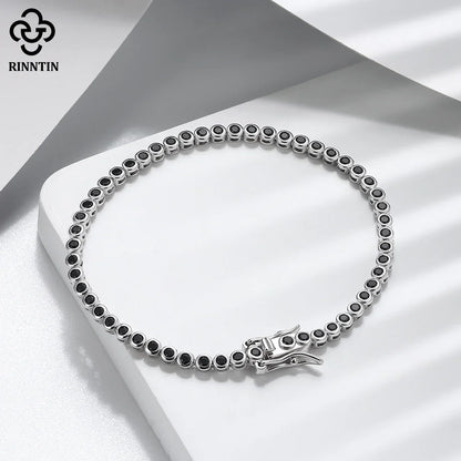Shiny Tennis Bracelet Sterling Silver Cubic Zirconia