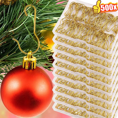 Christmas Ornament Metal Hooks Silver Gold