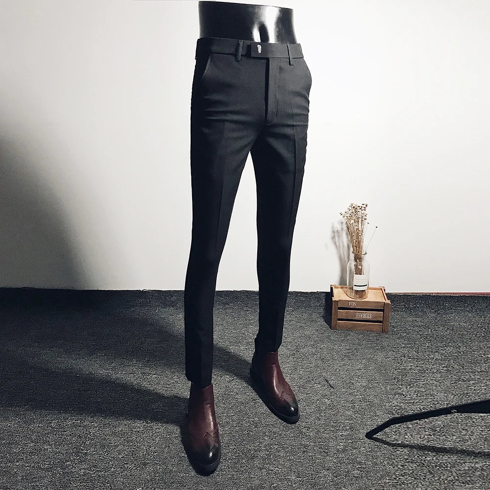 Men Stretch Slim Formal Casual Pants Fashion