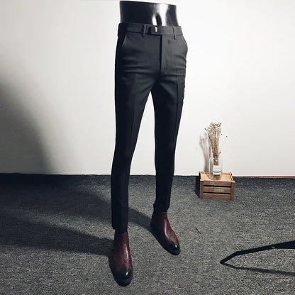 Men Stretch Slim Formal Casual Pants Fashion