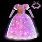 Disney Glowing Rapunzel Costume Girl LED Princess Gown