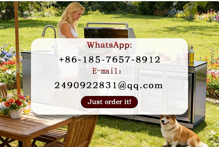 Stainless Steel Outdoor Grill Cooktop Sink Fridge