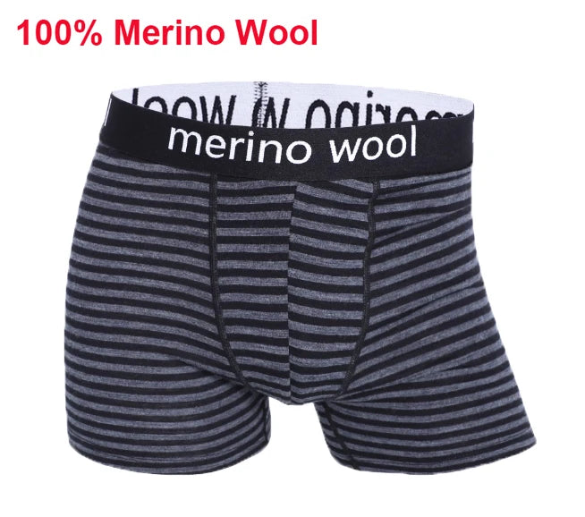 Mens Merino Boxer Briefs Soft Breathable Sports