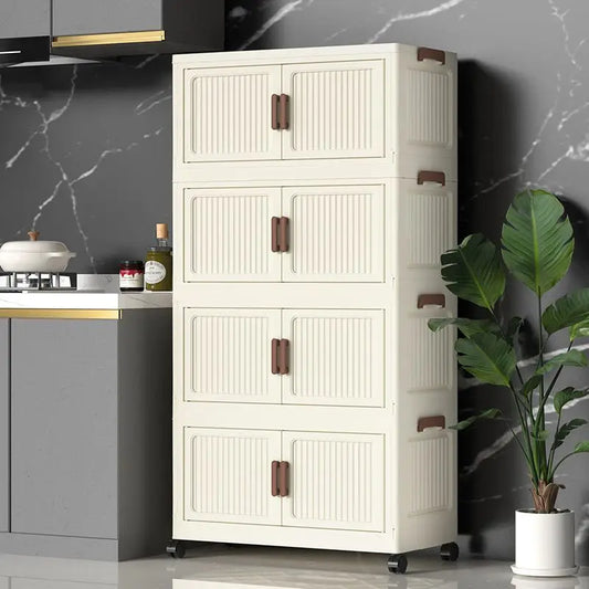 Foldable Plastic Storage Cabinet, Easy Assembly