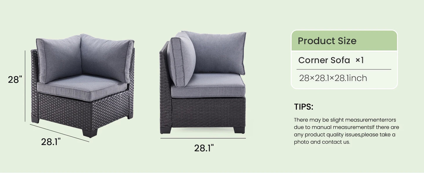 Sofa Set, Outdoor Furniture with Ottoman