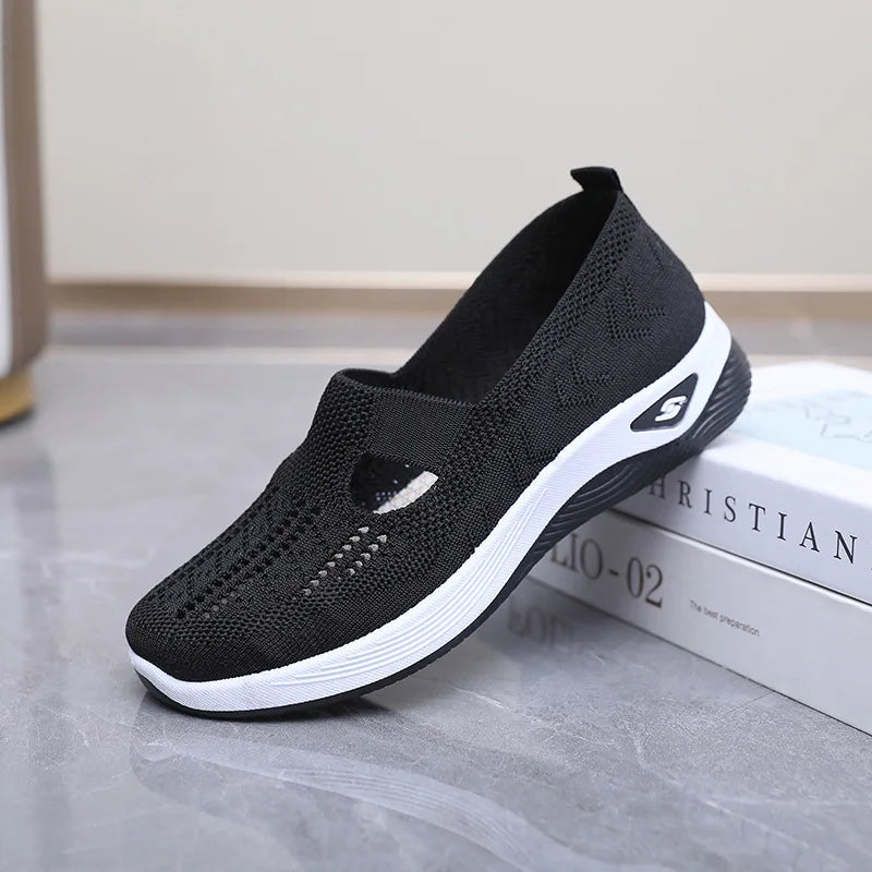 Women's Casual Mesh Sneakers – Cushioned Wedge Sole