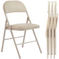 JHK Leather Padded Folding Chair 4 Pack Sturdy Metal