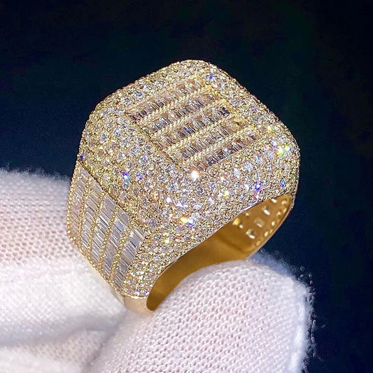 Gorgeous Gold Color Square Shaped Wide Band