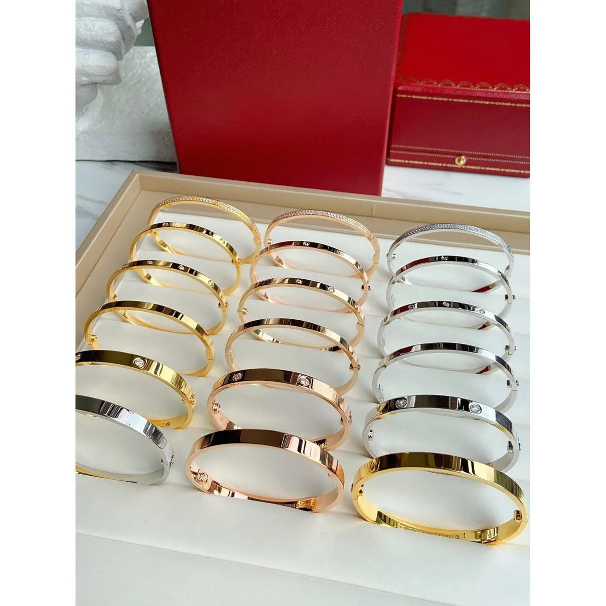 Diamond Cuff Women Bracelet Gold Tone