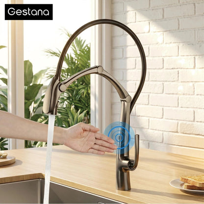 Gunmetal Brass Kitchen Faucet with LED Display