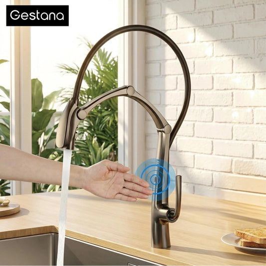 Gunmetal Brass Kitchen Faucet with LED Display