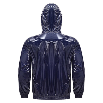 Mens Waterproof Hooded Breathable Raincoat