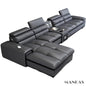 Modern Genuine Leather Sectional Sofa Couch