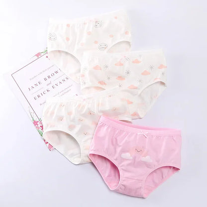 4PCS Girl Antibacterial Cotton Underwear