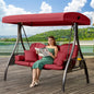 3 in 1 Outdoor Porch Swing with Adjustable Canopy