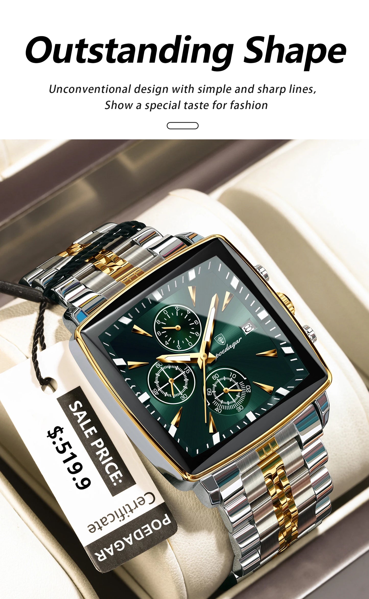 POEDAGAR Top Luxury Male Wristwatch Waterproof