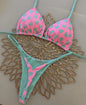 Print Sexy Bikini Sets Halter Lace-up  Beach