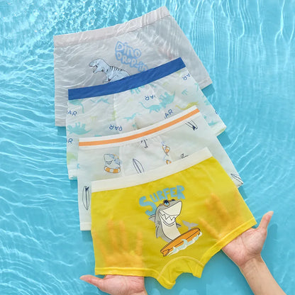 4PCS Cool Boys Cute Print Underwear