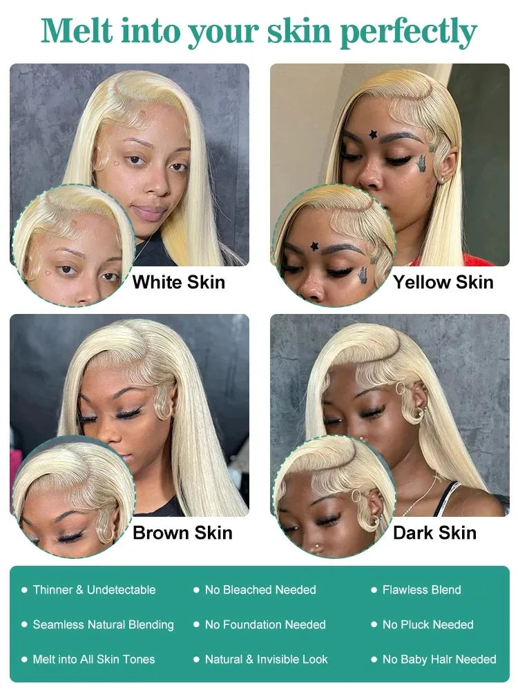 Blonde Density Straight lace front human hair
