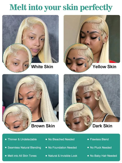 Blonde Density Straight lace front human hair