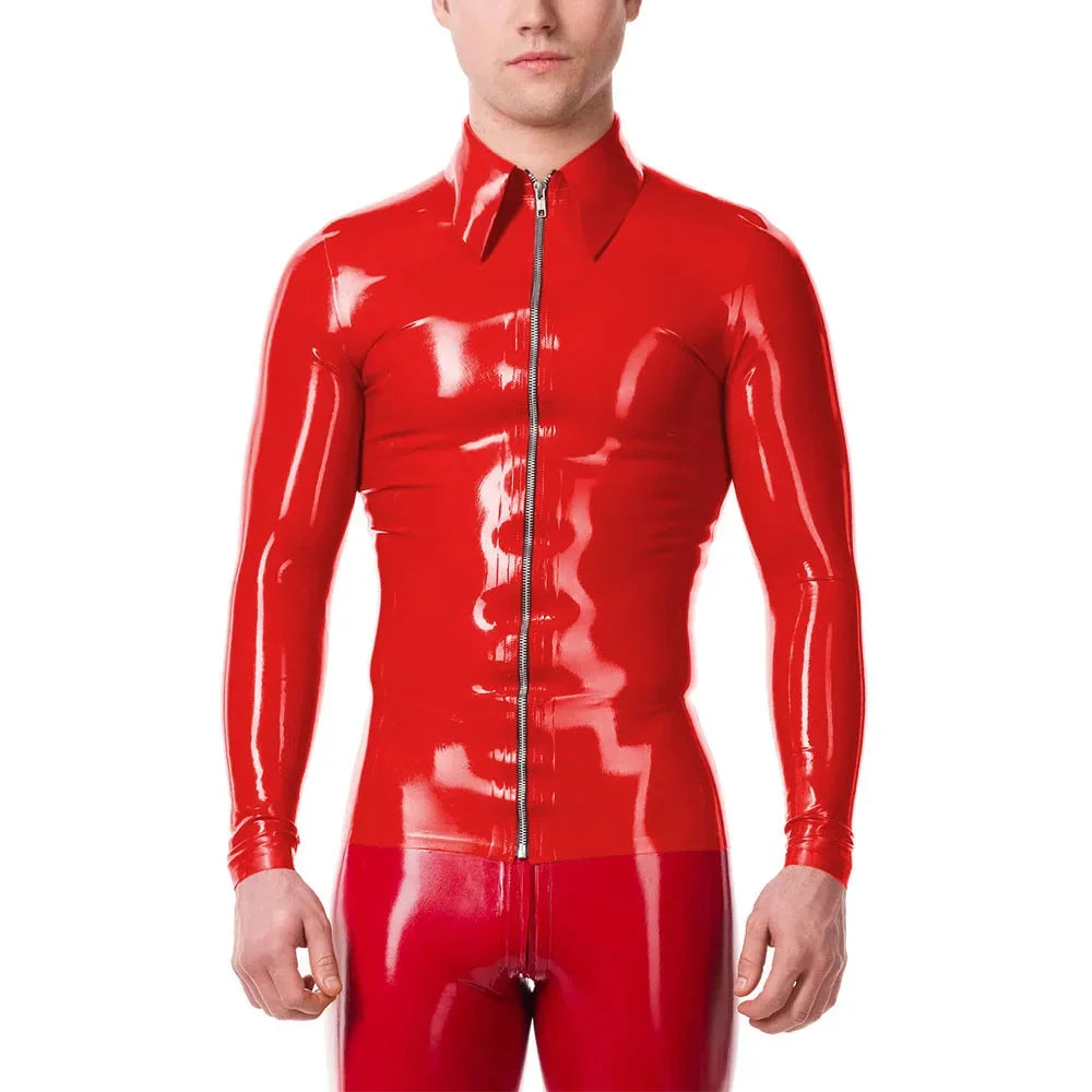 Mens Fashion Zipper Long Sleeve Jacket Turn-down Collar