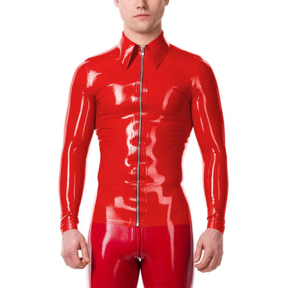 Mens Fashion Zipper Long Sleeve Jacket Turn-down Collar