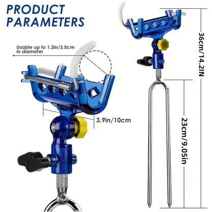 2-piece stainless steel fishing rod holder, 360° adjustable