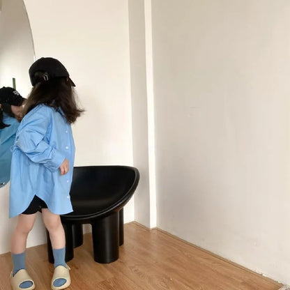 Kids' Lightweight Trendy Loose Irregular Design Shirt