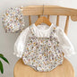 Baby Girls Long Sleeve Flower Embroidery Jumpsuit