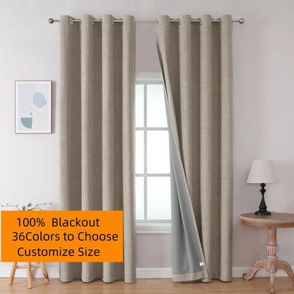 Blackout Room Darkening Curtains Textured Thermal Privacy