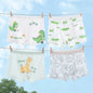 4PCS Cute Dinosaur Boys Breathable Underwear