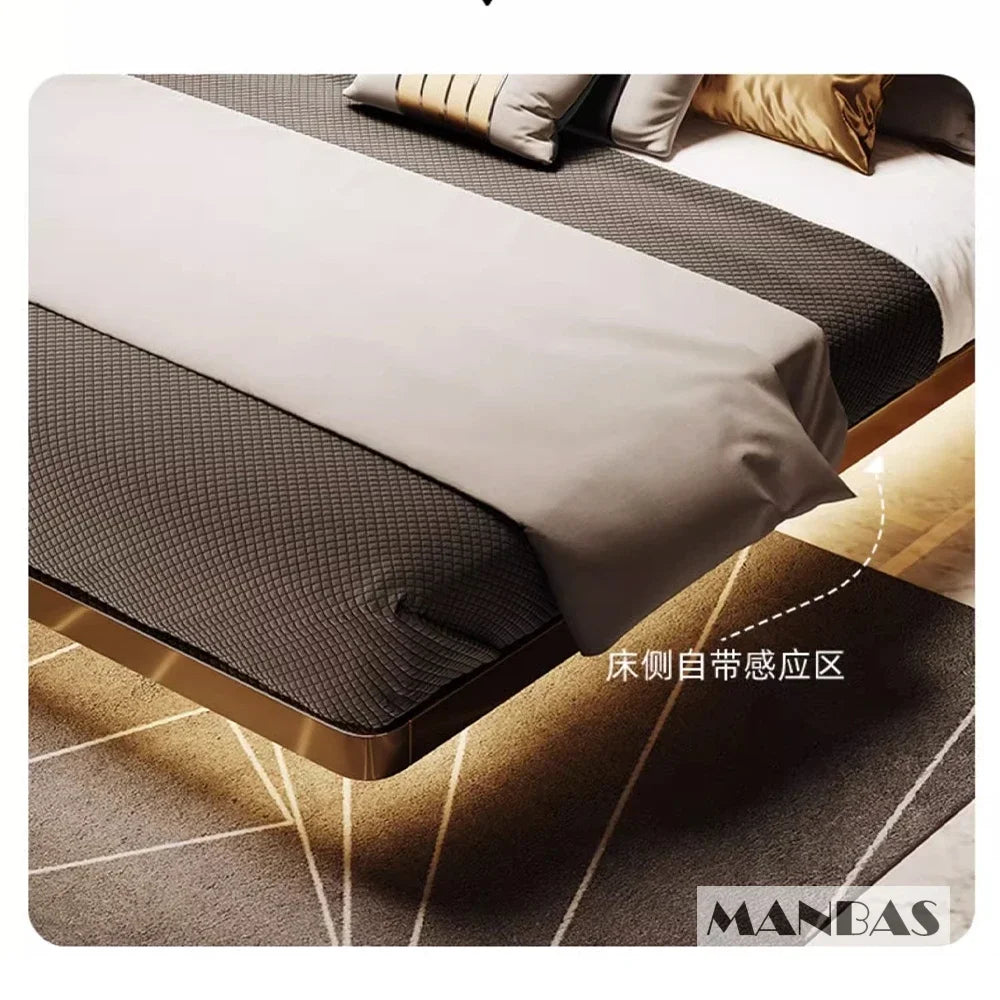 MINGDIBAO Modern Genuine Leather Suspended Bed