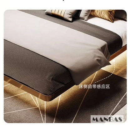 MINGDIBAO Modern Genuine Leather Suspended Bed