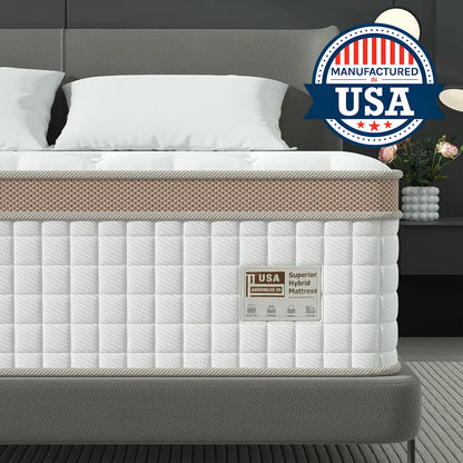 Full/King/Queen Size Mattress, Luxury Hybrid, Gel Memory Foam