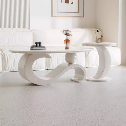 Retro Coffee Table Beauty Luxury Oval Classic