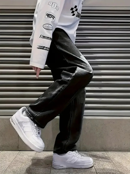Men's Loose Fit Straight Leg Jeans