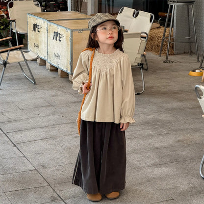 Bat Sleeve Baby Girl's Corduroy Shirt