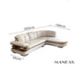 Luxury L-Shaped Genuine Leather Sectional Sofa Set