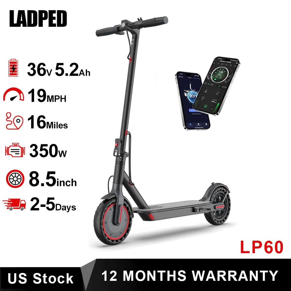 Electric Scooter 350W 19mph Max Speed Folding