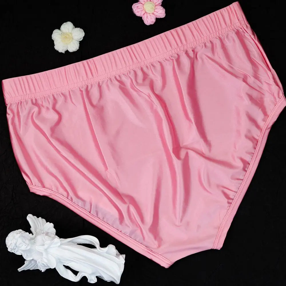 Shiny Ice Silk Satin Tight Elastic Panties