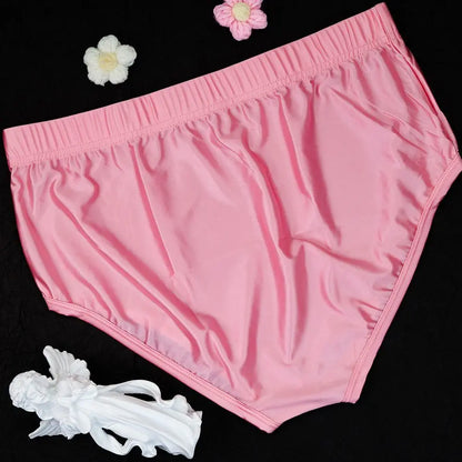 Shiny Ice Silk Satin Tight Elastic Panties