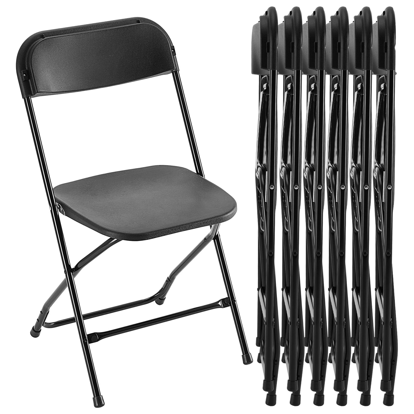 Plastic Folding Chairs, Lightweight Portable Indoor/Outdoor