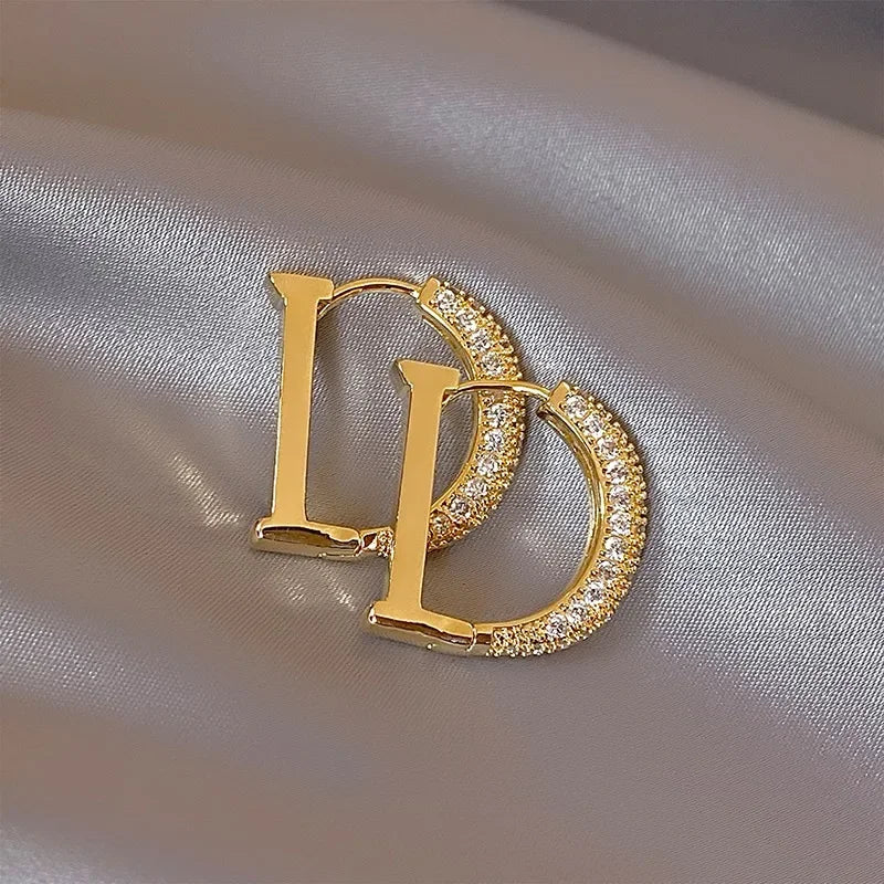 Fashion Brand Jewelry Elegant Letter D Earrings Vintage