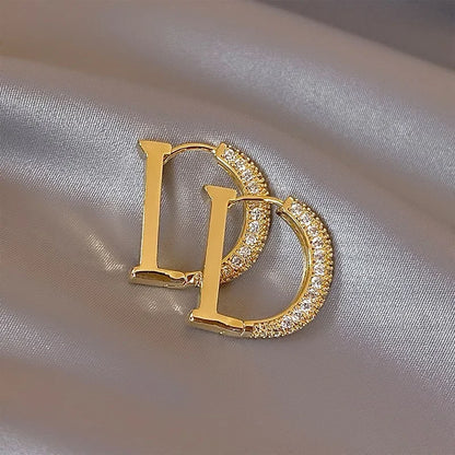 Fashion Brand Jewelry Elegant Letter D Earrings Vintage