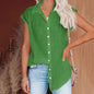 Womens Cotton Linen Casual Short Sleeve Tops